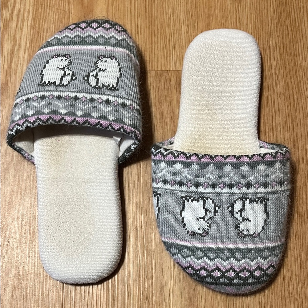 Justice Gray and Pink Kids Slippers